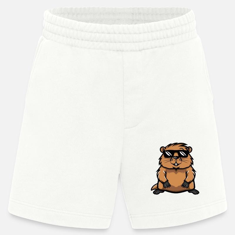 Beaver Cool Comic - Heavyweight Shorts - made by SPREAD - OFF WHITE