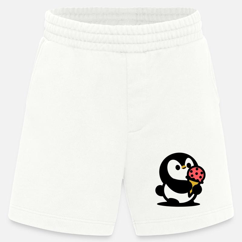 Petit manchot avec de la glace - Short bio épais fabriqué en UE - OFF WHITE