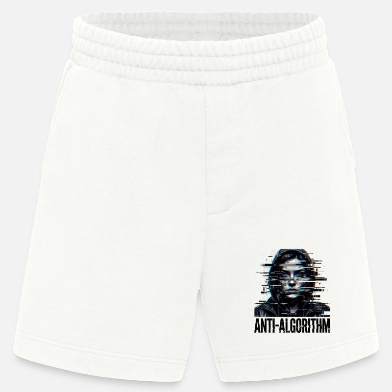 Anti Algorithm Digital - Heavyweight Shorts - made by SPREAD  - OFF WHITE