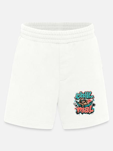 Chill Times Cool Sloth Graffiti Design - Heavyweight Shorts - made by SPREAD - OFF WHITE