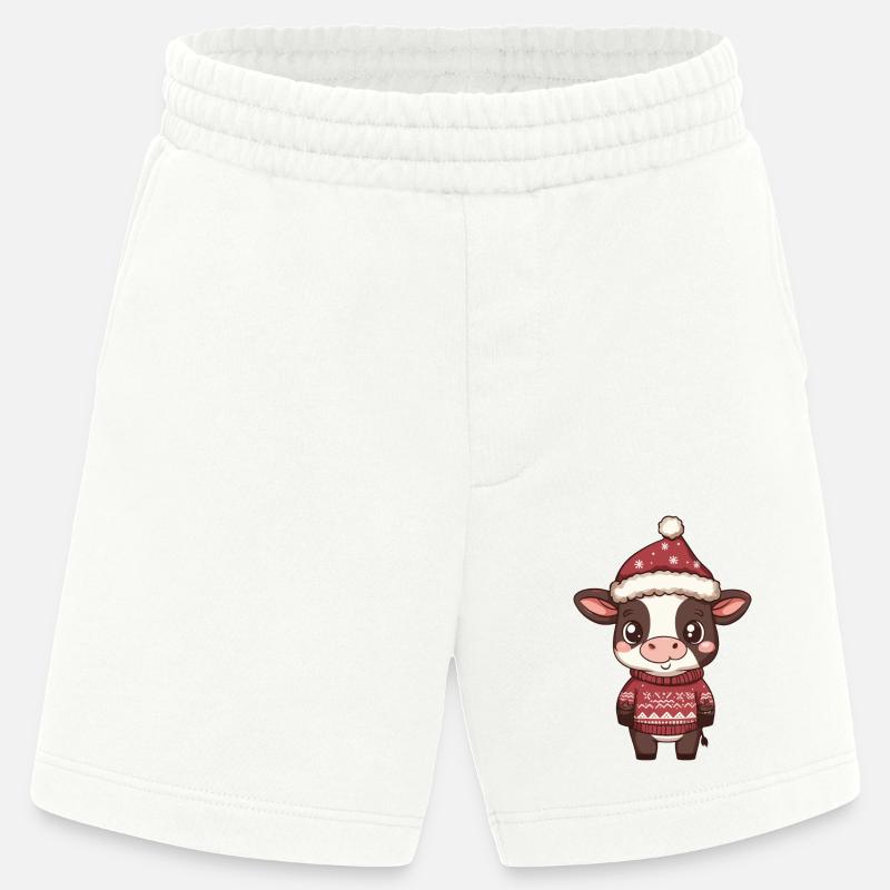Vache Noël Bande Dessinée - Short bio épais fabriqué en UE - OFF WHITE