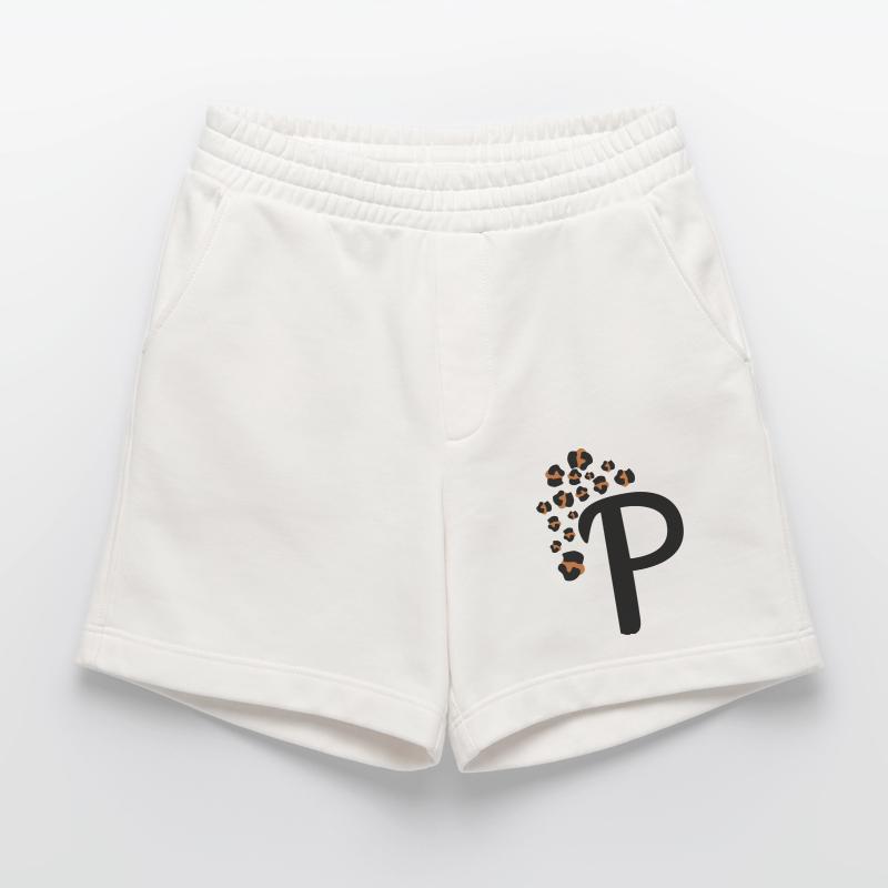 Letter p leopard patterns Heavyweight Shorts - made by SPREAD 