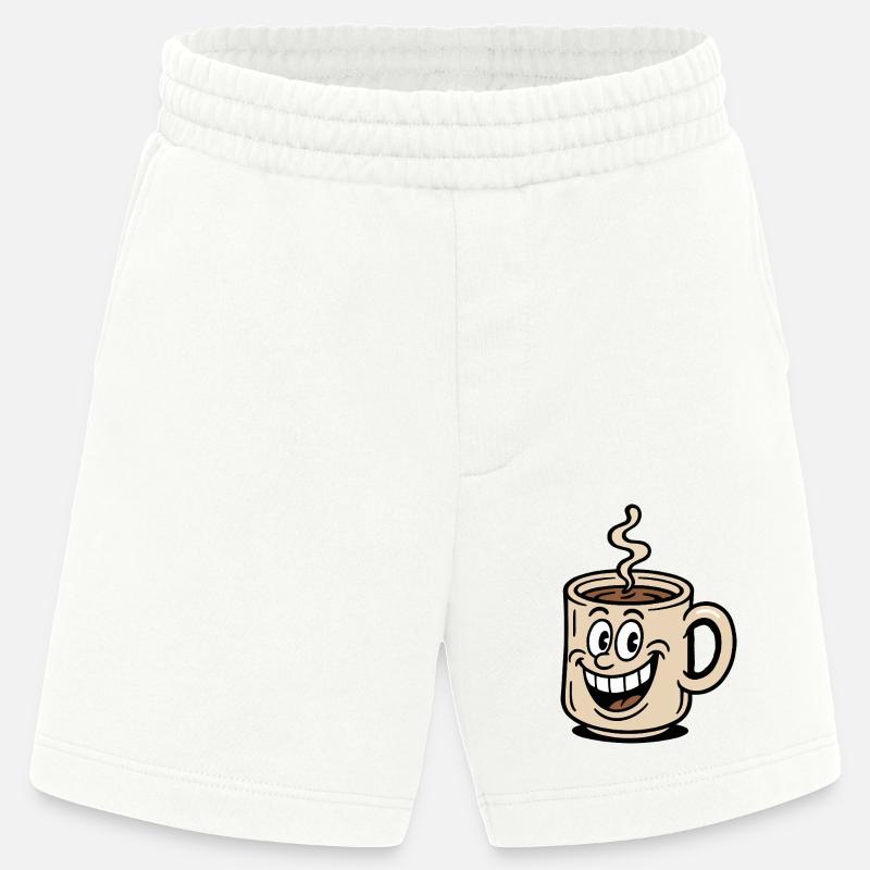 Coffee Cup Comic - Heavyweight Shorts - made by SPREAD  - OFF WHITE