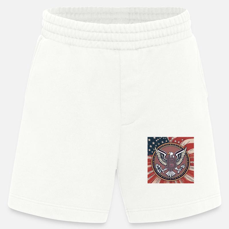 Bitcoin, USA, eagle - Heavyweight Shorts - made by SPREAD  - OFF WHITE