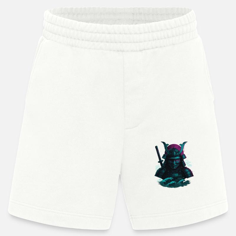 Glitch Samurai – Der digitale Krieger - Heavyweight Shorts - made by SPREAD  - OFF WHITE