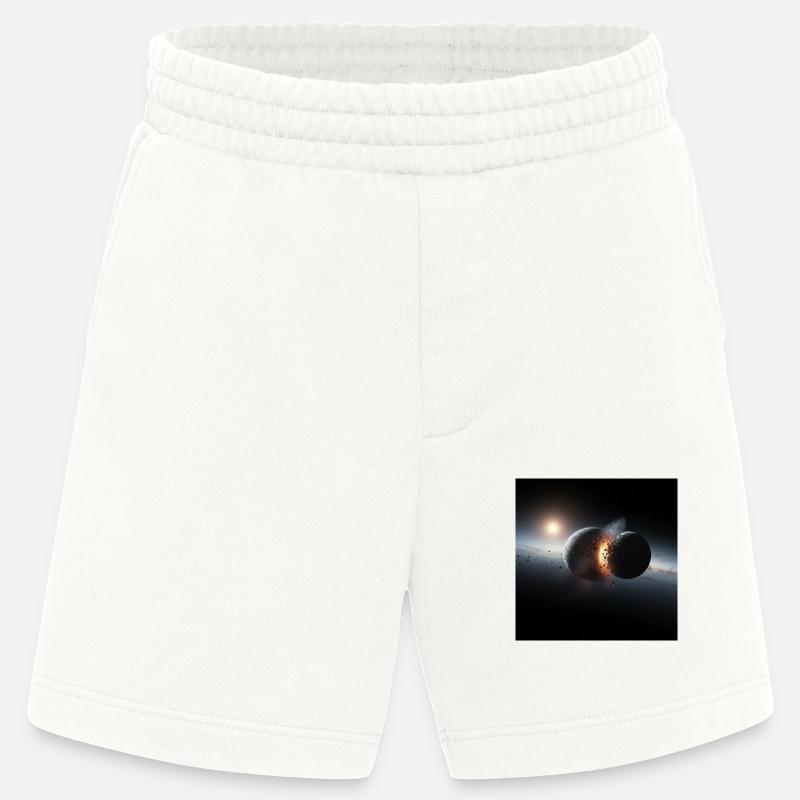 Kosmisches Eclipse Design - Heavyweight Shorts - made by SPREAD  - OFF WHITE