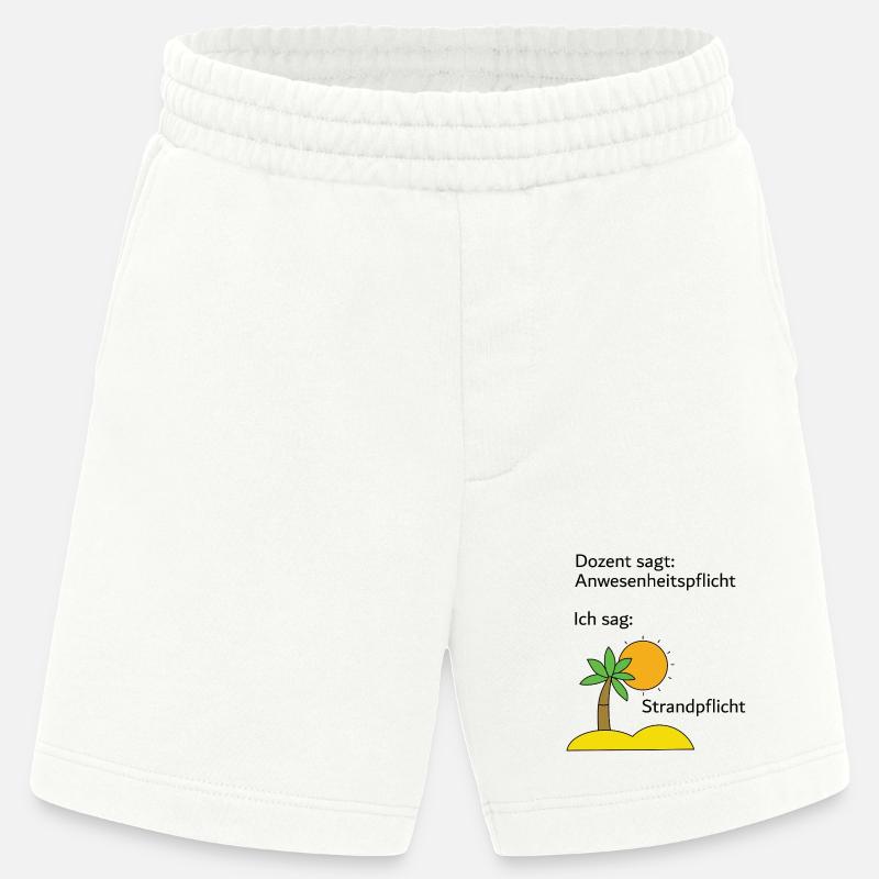 Unispruch "Strandpflicht" Geschenk, Studenten - Heavyweight Shorts - made by SPREAD  - OFF WHITE