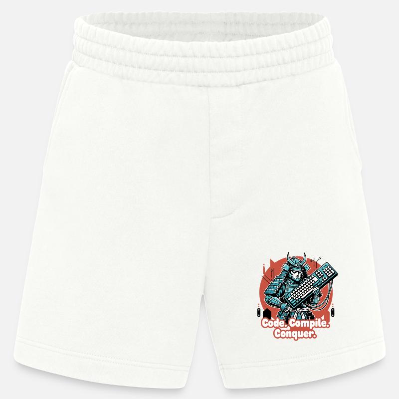 Code Battle Samurai with Keyboard - Heavyweight Shorts - made by SPREAD  - OFF WHITE