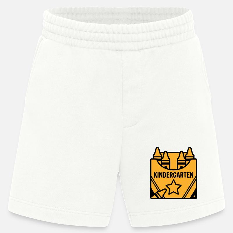 Crayons Kindergarten Logo - Heavyweight Shorts - made by SPREAD  - OFF WHITE