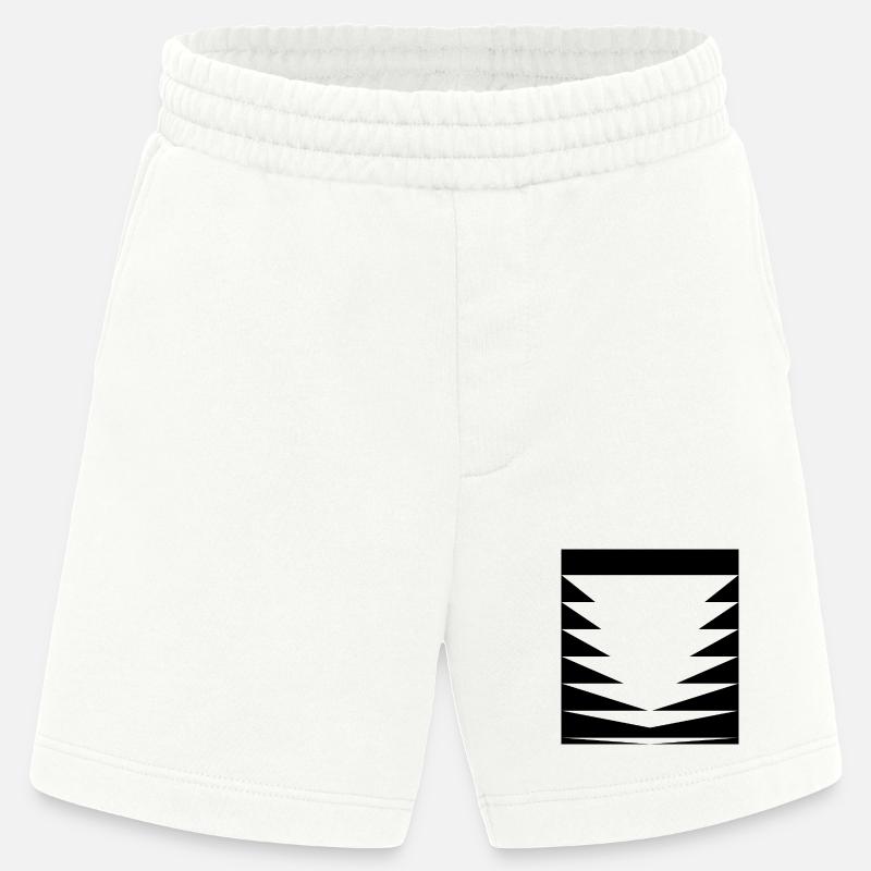 Triangles Pattern design - Heavyweight Shorts - made by SPREAD - OFF WHITE