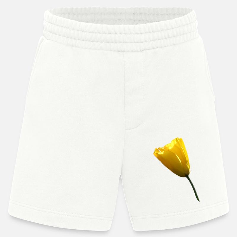 gelber Mohn Klatschmohn Mohnblume - Heavyweight Shorts - made by SPREAD - OFF WHITE