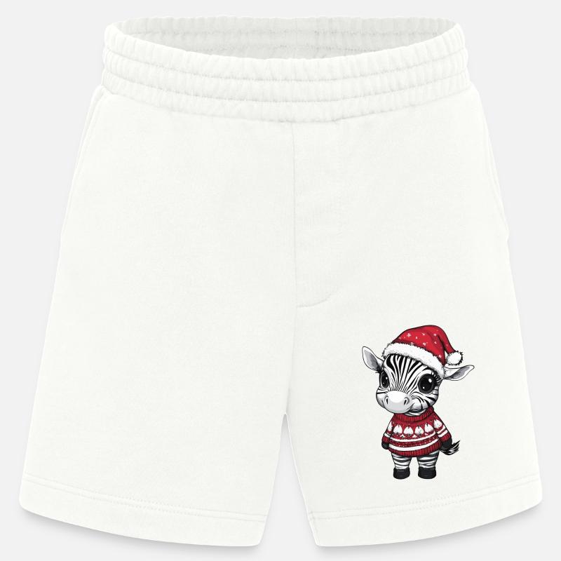 Bande dessinée de Noël zèbre - Short bio épais fabriqué en UE - OFF WHITE