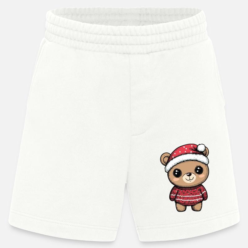 Bär Weihnachten Comic - Heavyweight Shorts - made by SPREAD  - OFF WHITE