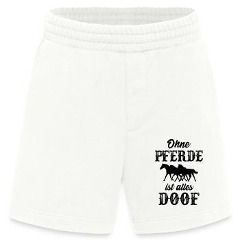 Pferdesprüche Pferd Reitersprüche Reiter Reiterin - Heavyweight Shorts - made by SPREAD  - OFF WHITE - Vorne