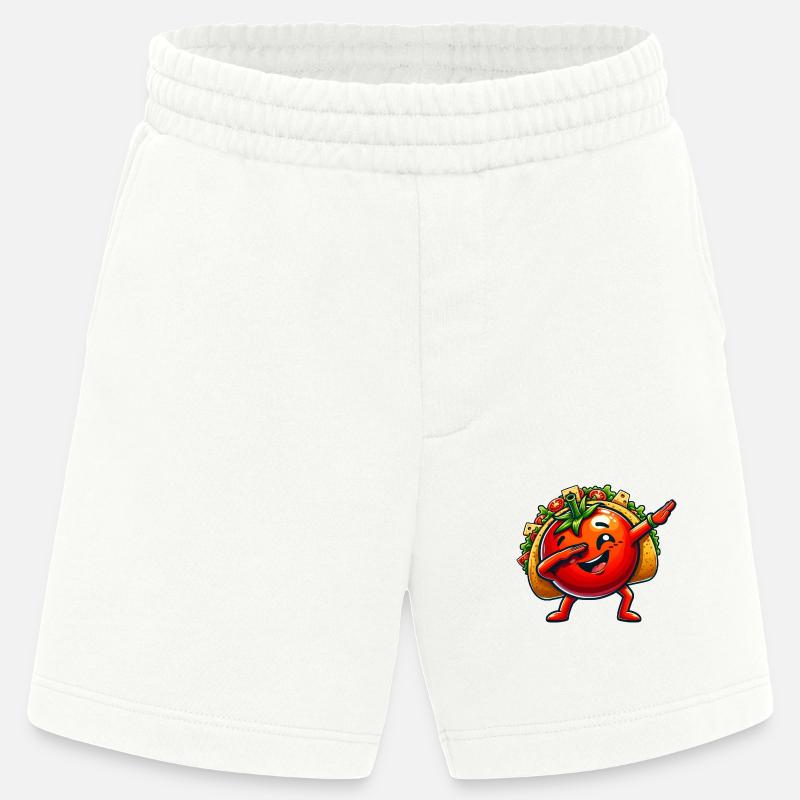 Taco mit Tomate Dabbing Comic - Heavyweight Shorts - made by SPREAD  - OFF WHITE