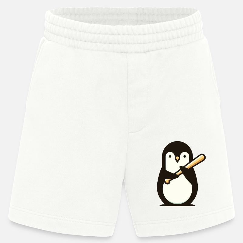 Süßer Pinguin Baseball Comic - Heavyweight Shorts - made by SPREAD  - OFF WHITE