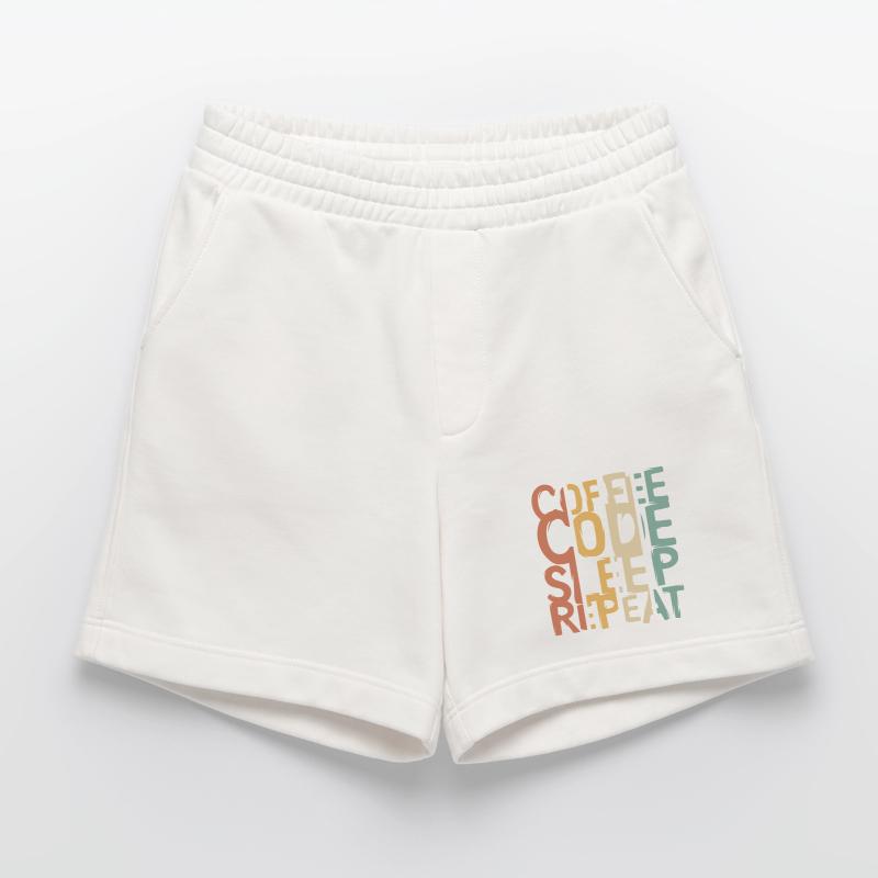 Coffee Code Sleep Repeat – Developer Design Heavyweight Shorts - made by SPREAD 