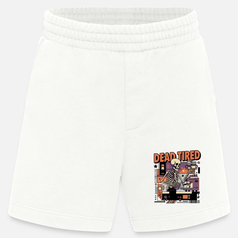 Dead tired coffee skeleton kitchen setting - Heavyweight Shorts - made by SPREAD - OFF WHITE