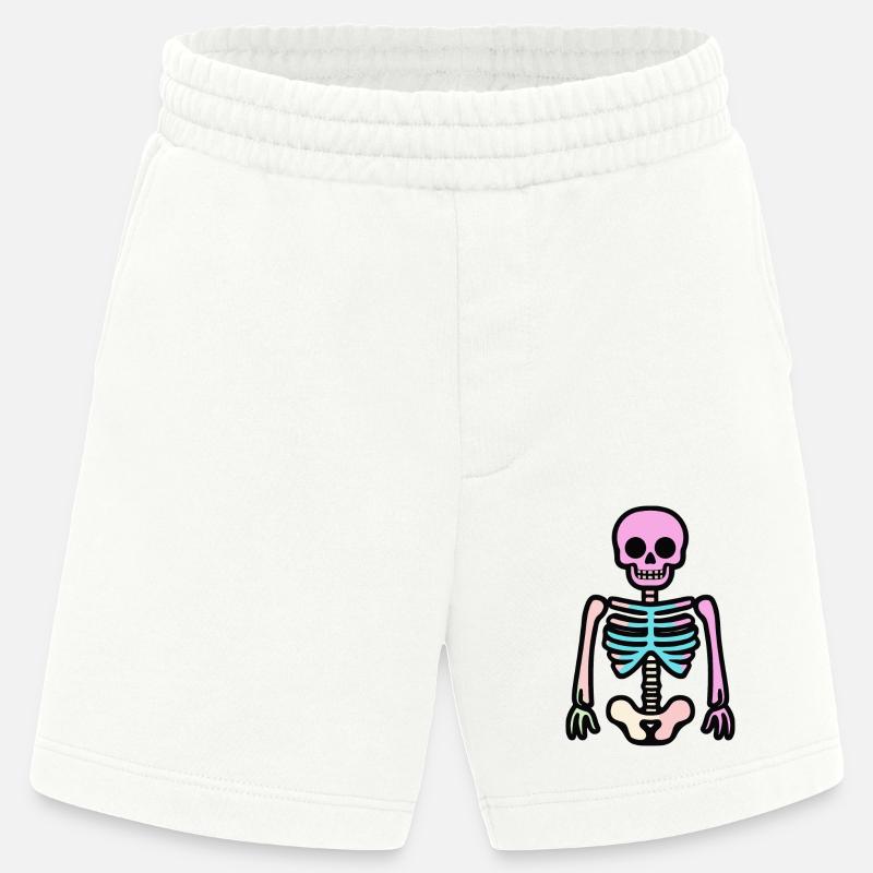 Skelett Halloween Comic - Heavyweight Shorts - made by SPREAD  - OFF WHITE