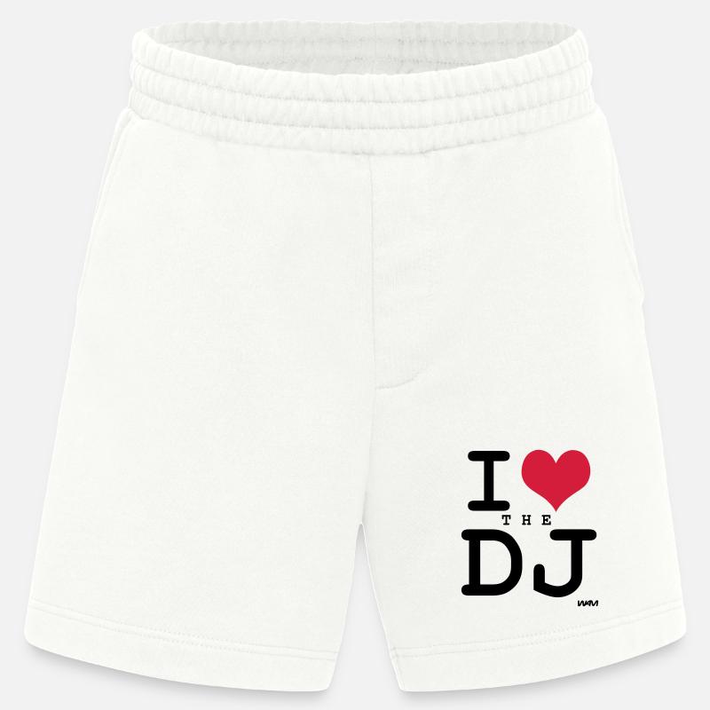 j'aime le dj par wam - Short bio épais fabriqué en UE - OFF WHITE