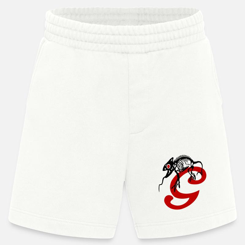 Gecko, Eidechse, Initiale - Heavyweight Shorts - made by SPREAD  - OFF WHITE