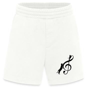 T Shirt Katze Notiz Musik Lustige Katze - Heavyweight Shorts - made by SPREAD  - OFF WHITE - Vorne