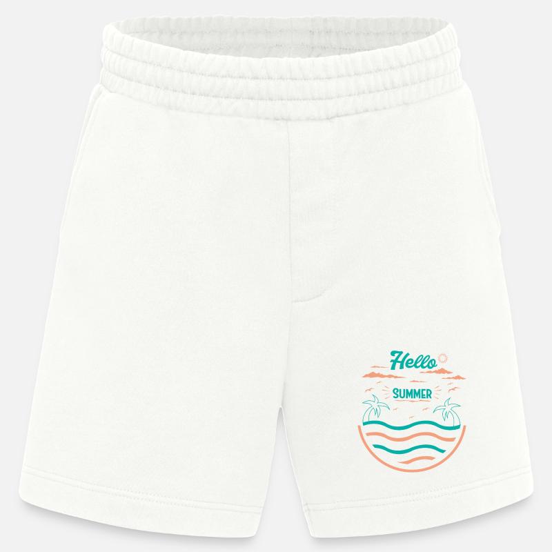 Conception de plage de palmiers d’été - Short bio épais fabriqué en UE - OFF WHITE