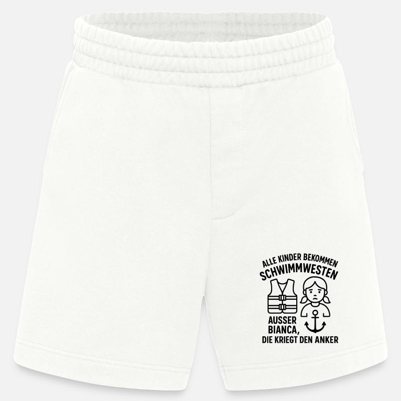 alle kinder witze bianca anker - Heavyweight Shorts - made by SPREAD  - OFF WHITE