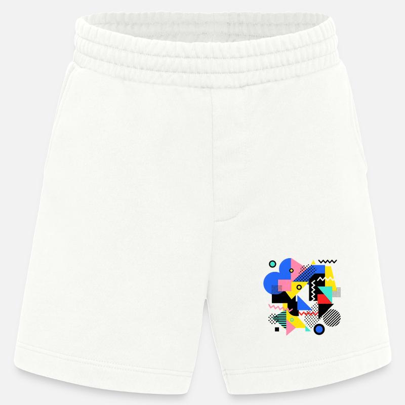 Geometrische Farbexplosion Pop Art - Heavyweight Shorts - made by SPREAD - OFF WHITE
