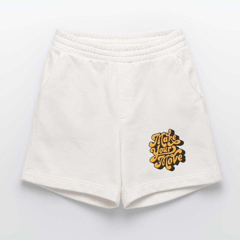 Make Your Move Retro Script Heavyweight Shorts - made by SPREAD 