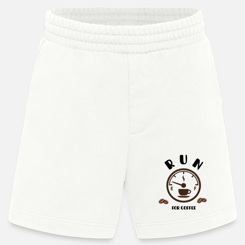 Coffee Pointer Dial Design - Heavyweight Shorts - made by SPREAD - OFF WHITE