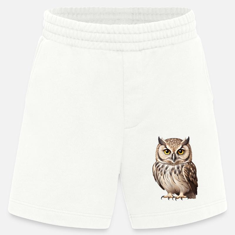 Junge braune Eule - Heavyweight Shorts - made by SPREAD  - OFF WHITE