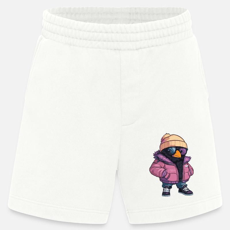 Raven Crow Cool Comic - Heavyweight Shorts - made by SPREAD - OFF WHITE