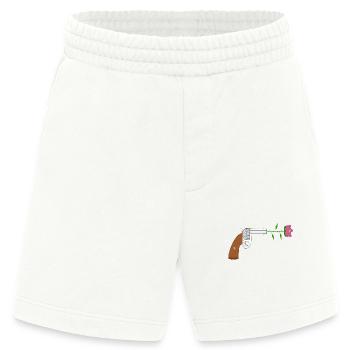 Frieden pistol rose no war flower power peace colt - Heavyweight Shorts - made by SPREAD  - OFF WHITE - Vorne