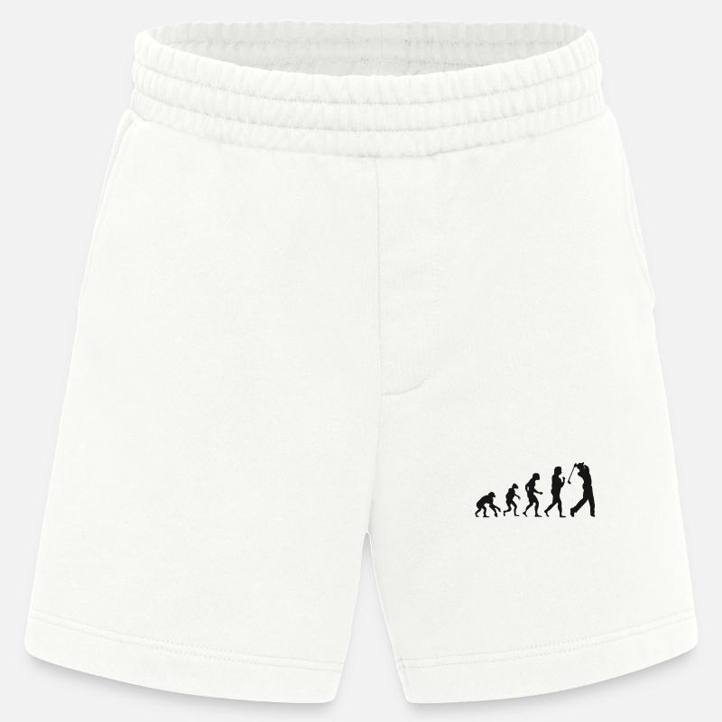 Golfer Evolution Golfspieler Golf evolution - Heavyweight Shorts - made by SPREAD  - OFF WHITE