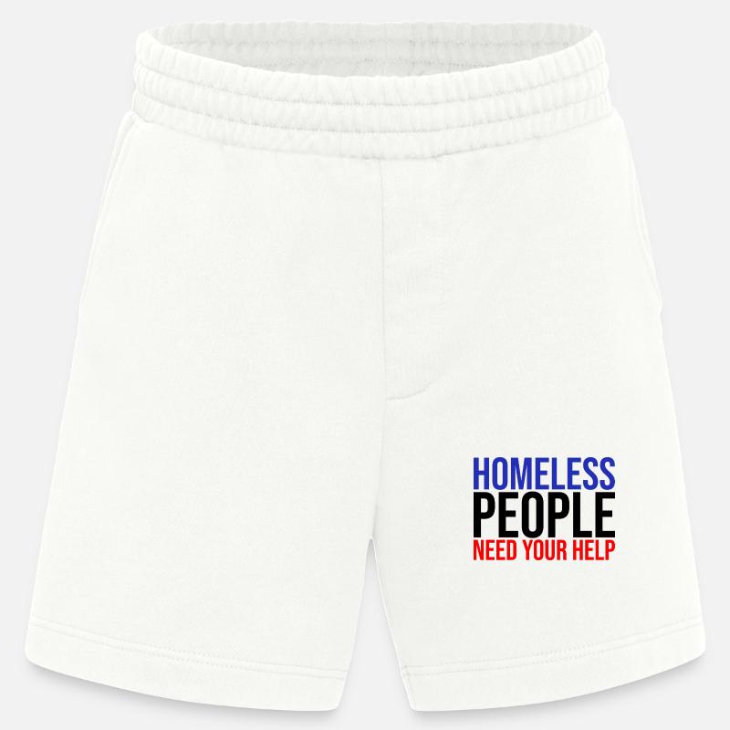 Aidez les sans abris solidarité - Short bio épais fabriqué en UE - OFF WHITE