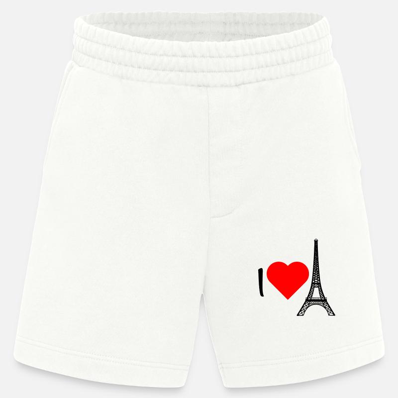 j'adore la Tour Eiffel - Short bio épais fabriqué en UE - OFF WHITE