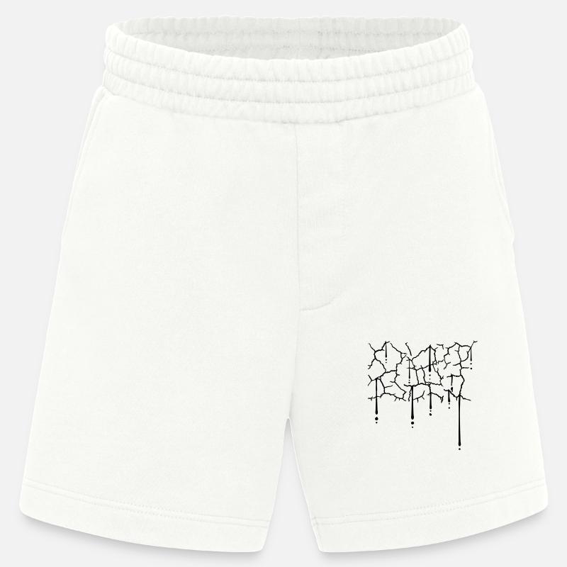 Drops Cracks Pattern Texture - Heavyweight Shorts - made by SPREAD  - OFF WHITE