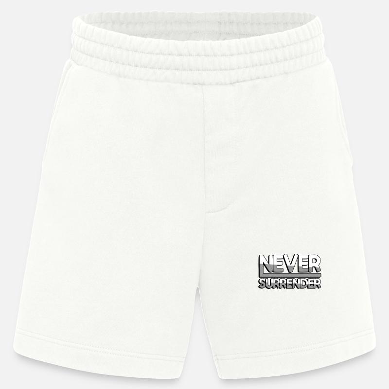 NEVER SURRENDER (Weiß) - Gaming - Heavyweight Shorts - made by SPREAD  - OFF WHITE