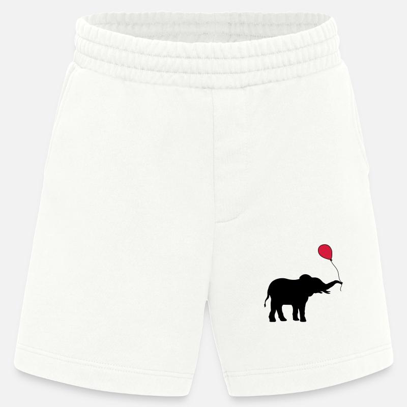 Roter Luftballon Elefant Geschenk - Heavyweight Shorts - made by SPREAD  - OFF WHITE