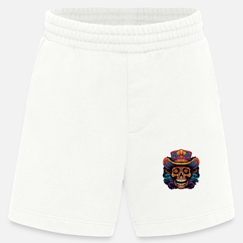 Crâne de Cinco de Mayo - Short bio épais fabriqué en UE - OFF WHITE