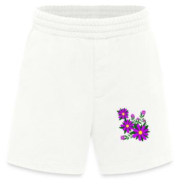 Blütenmuster Blumenranke Margerite Blüte floral - Heavyweight Shorts - made by SPREAD  - OFF WHITE - Vorne