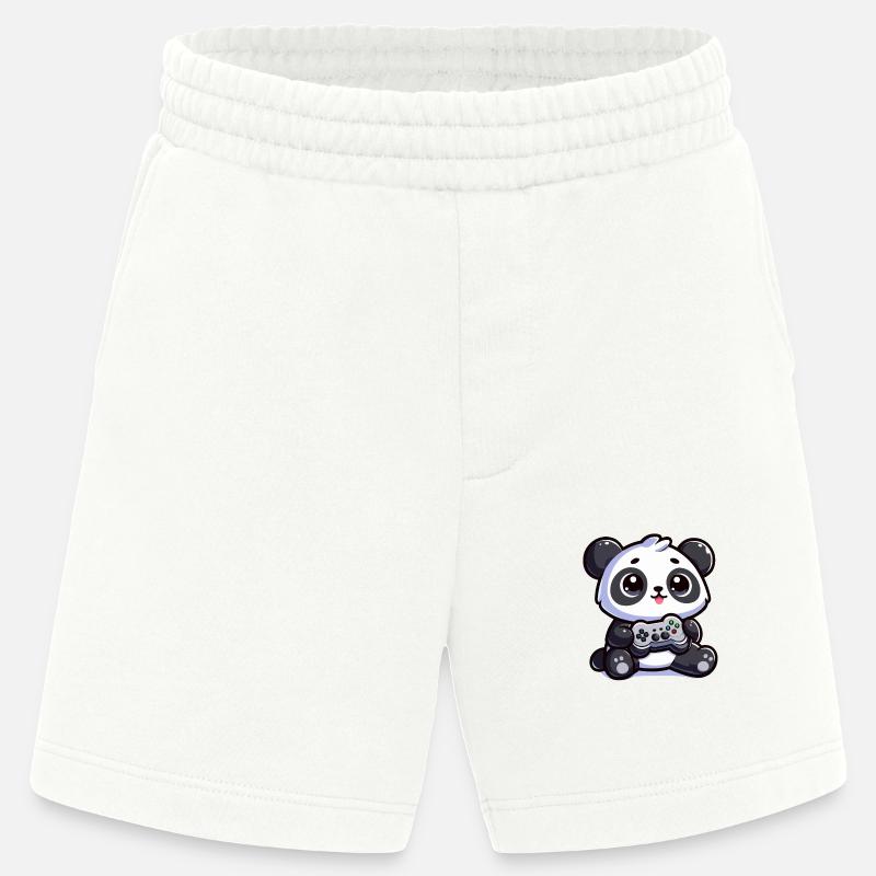 Süßer Panda mit Controller - Heavyweight Shorts - made by SPREAD  - OFF WHITE