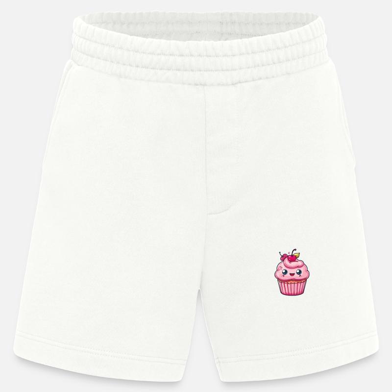 Conception de cupcake mignon - Short bio épais fabriqué en UE - OFF WHITE