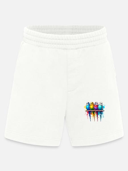 Bunte Wellensittiche - Heavyweight Shorts - made by SPREAD  - OFF WHITE