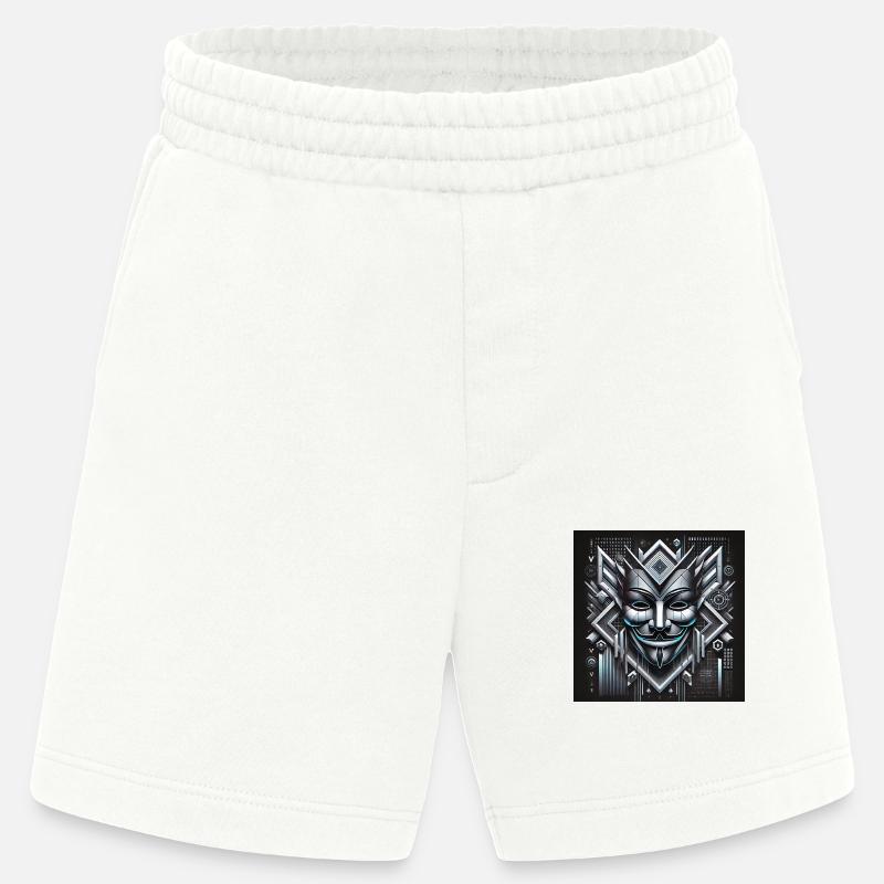 Anon Maske mit 3D Effekt - Heavyweight Shorts - made by SPREAD  - OFF WHITE