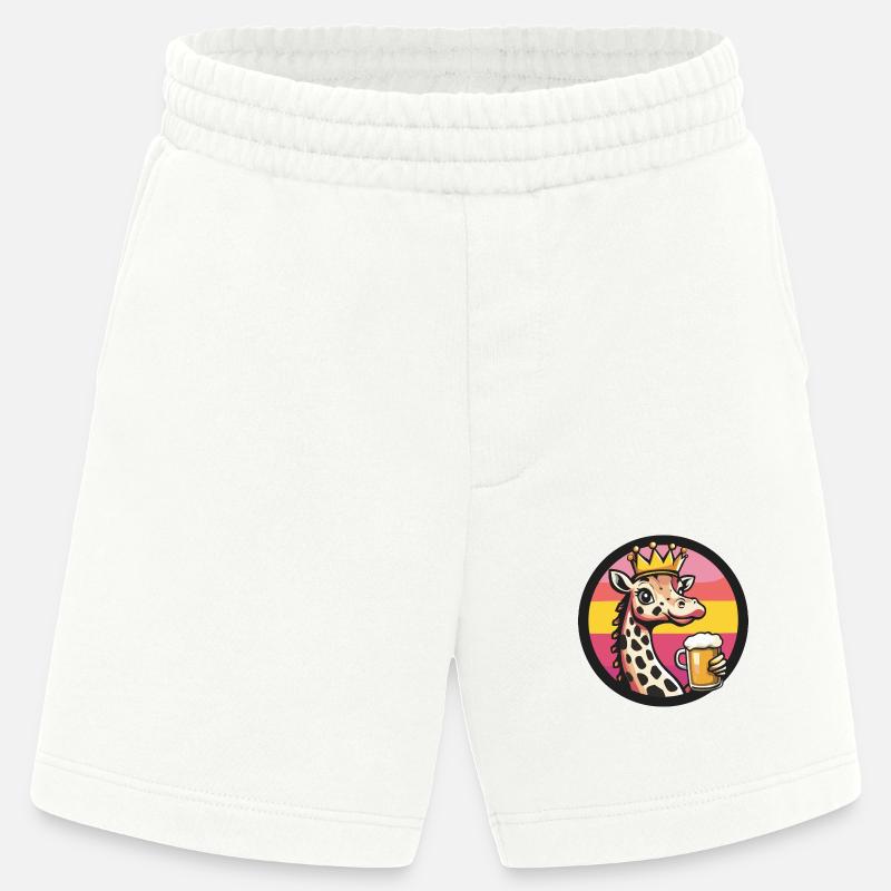 Giraffe Bier Comic - Heavyweight Shorts - made by SPREAD  - OFF WHITE