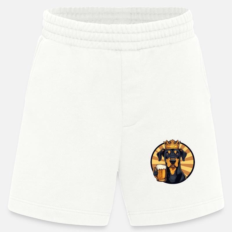 Dobermann Hund Bier Comic - Heavyweight Shorts - made by SPREAD  - OFF WHITE