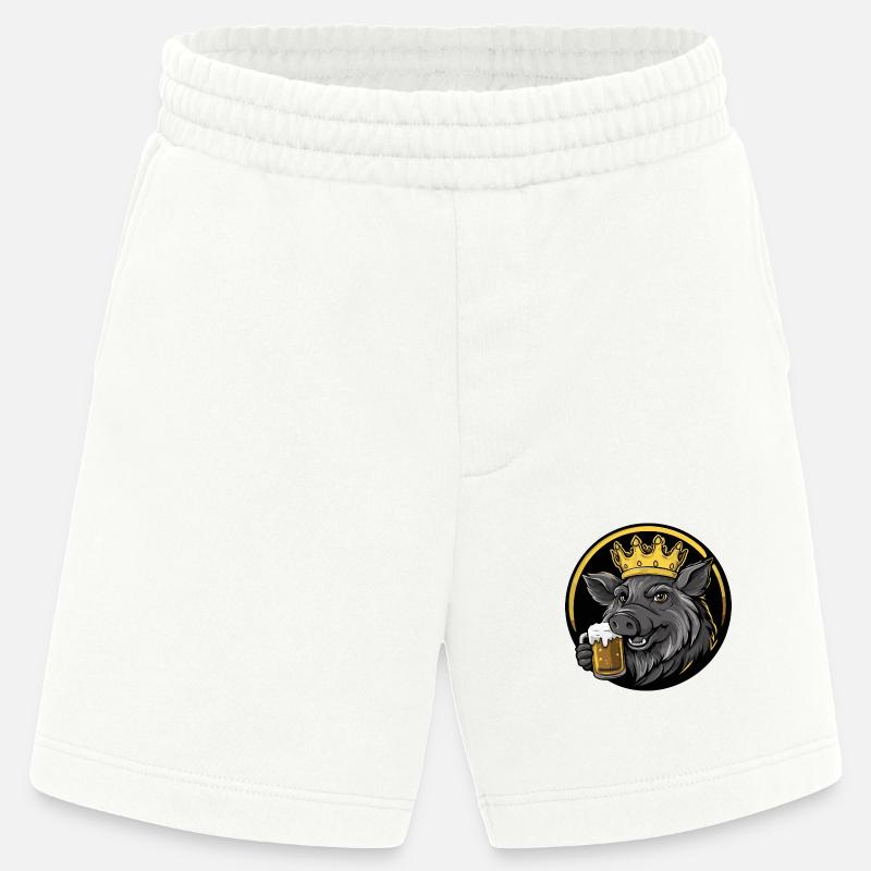 Schwein Bier Comic Wildschwein - Heavyweight Shorts - made by SPREAD  - OFF WHITE