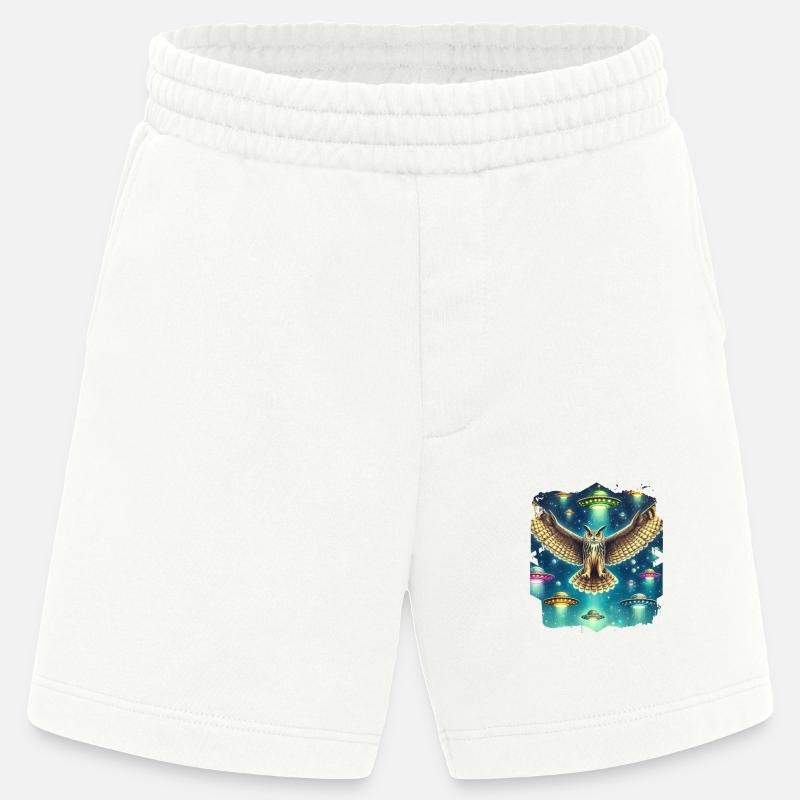 Mystische Eule UFO-Begegnung - Heavyweight Shorts - made by SPREAD - OFF WHITE